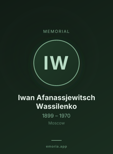 Memorial portrait of Iwan Afanassjewitsch Wassilenko