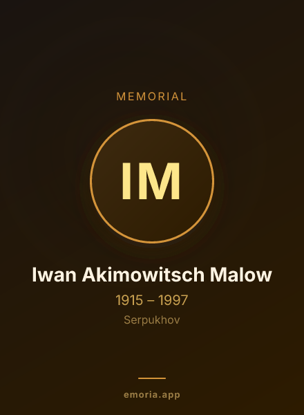 Memorial portrait of Iwan Akimowitsch Malow