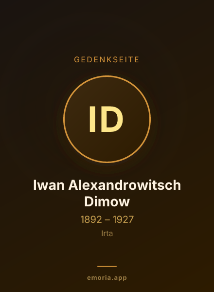 Gedenkportrait von Iwan Alexandrowitsch Dimow