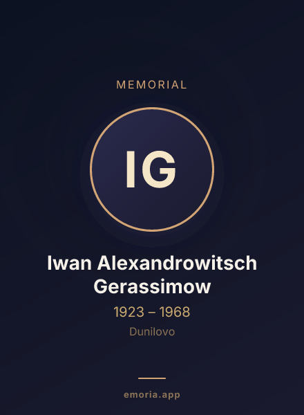 Memorial portrait of Iwan Alexandrowitsch Gerassimow