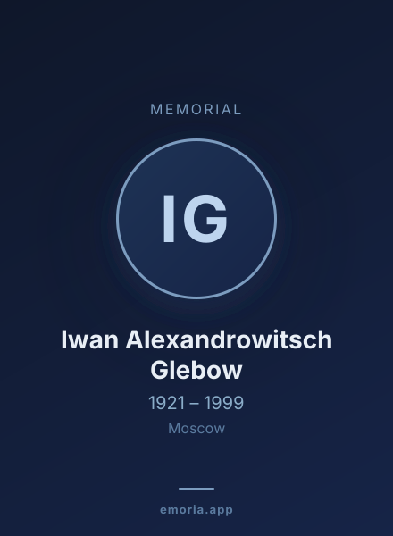 Memorial portrait of Iwan Alexandrowitsch Glebow
