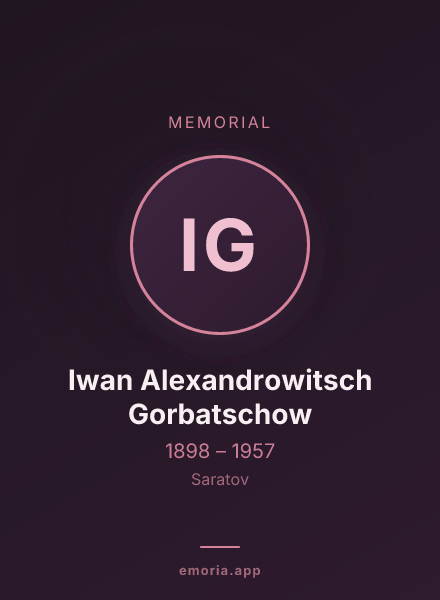 Memorial portrait of Iwan Alexandrowitsch Gorbatschow