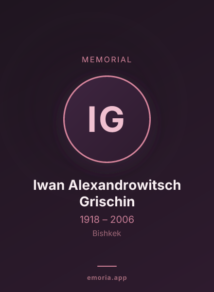Memorial portrait of Iwan Alexandrowitsch Grischin