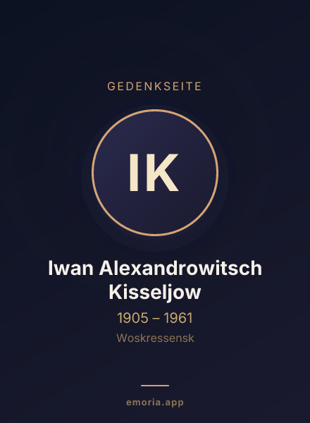 Gedenkportrait von Iwan Alexandrowitsch Kisseljow