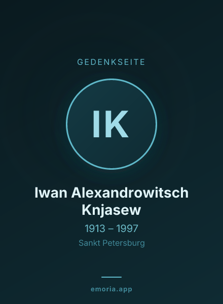 Gedenkportrait von Iwan Alexandrowitsch Knjasew