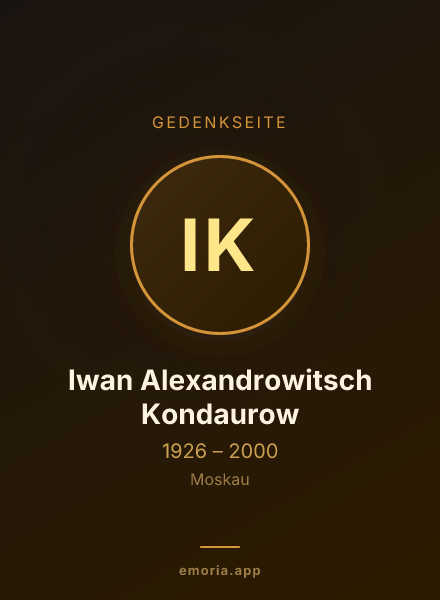 Gedenkportrait von Iwan Alexandrowitsch Kondaurow