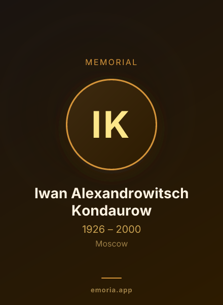 Memorial portrait of Iwan Alexandrowitsch Kondaurow