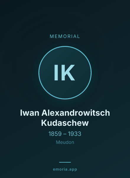 Memorial portrait of Iwan Alexandrowitsch Kudaschew