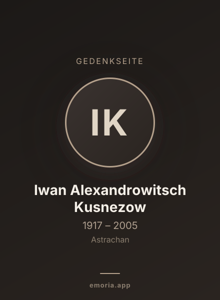 Gedenkportrait von Iwan Alexandrowitsch Kusnezow