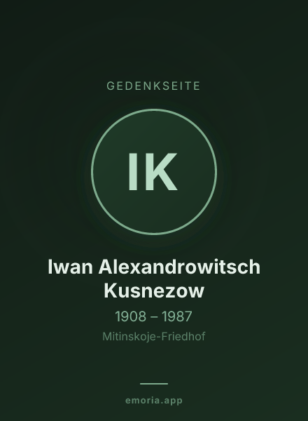 Gedenkportrait von Iwan Alexandrowitsch Kusnezow