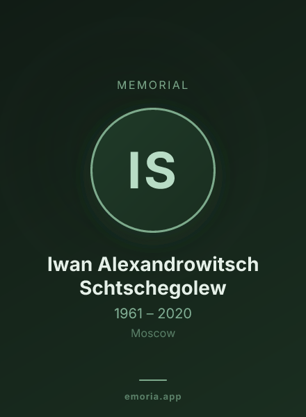 Memorial portrait of Iwan Alexandrowitsch Schtschegolew