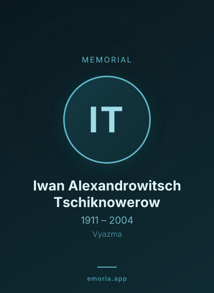 Memorial portrait of Iwan Alexandrowitsch Tschiknowerow