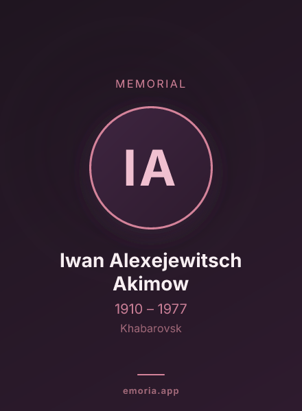 Memorial portrait of Iwan Alexejewitsch Akimow