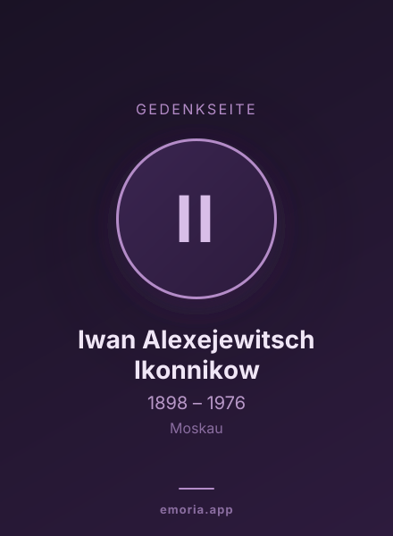 Gedenkportrait von Iwan Alexejewitsch Ikonnikow