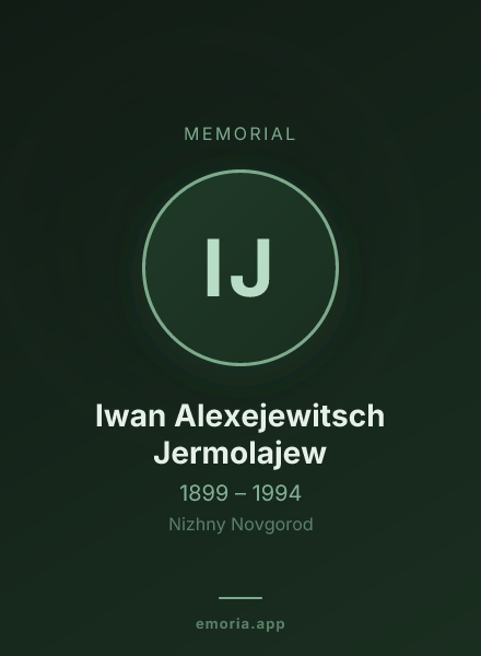 Memorial portrait of Iwan Alexejewitsch Jermolajew
