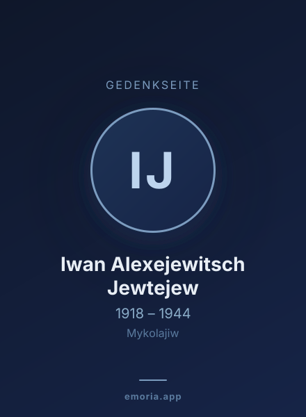 Gedenkportrait von Iwan Alexejewitsch Jewtejew