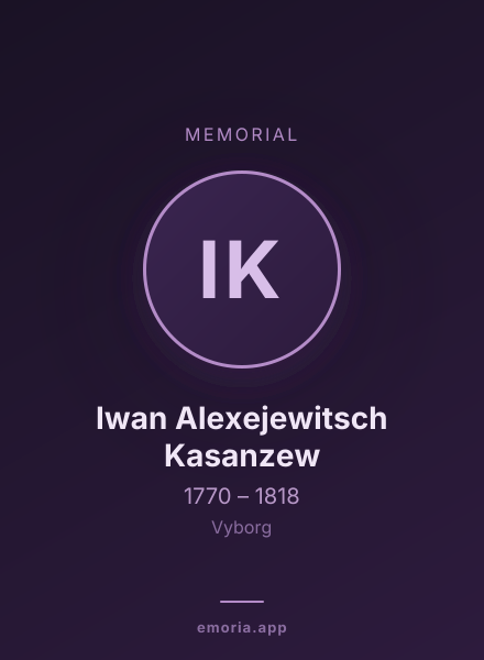 Memorial portrait of Iwan Alexejewitsch Kasanzew