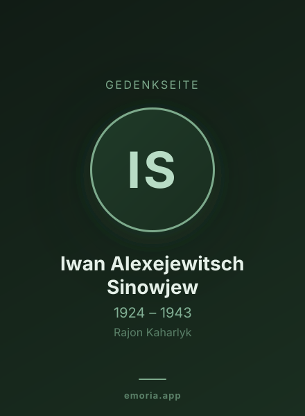 Gedenkportrait von Iwan Alexejewitsch Sinowjew