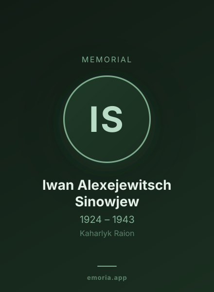 Memorial portrait of Iwan Alexejewitsch Sinowjew