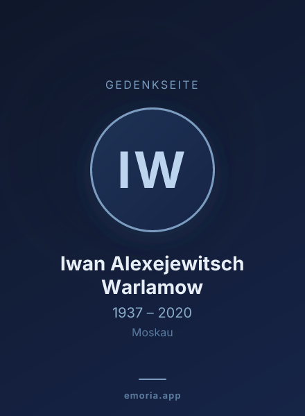 Gedenkportrait von Iwan Alexejewitsch Warlamow