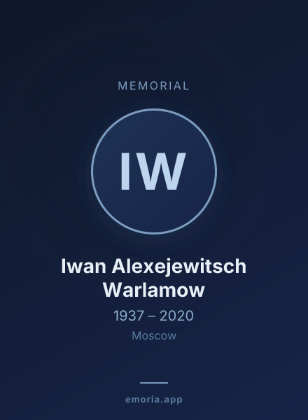 Memorial portrait of Iwan Alexejewitsch Warlamow