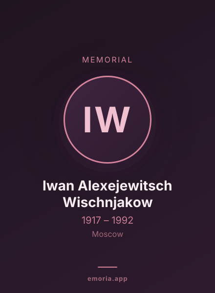 Memorial portrait of Iwan Alexejewitsch Wischnjakow