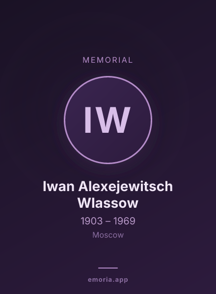 Memorial portrait of Iwan Alexejewitsch Wlassow