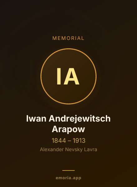Memorial portrait of Iwan Andrejewitsch Arapow