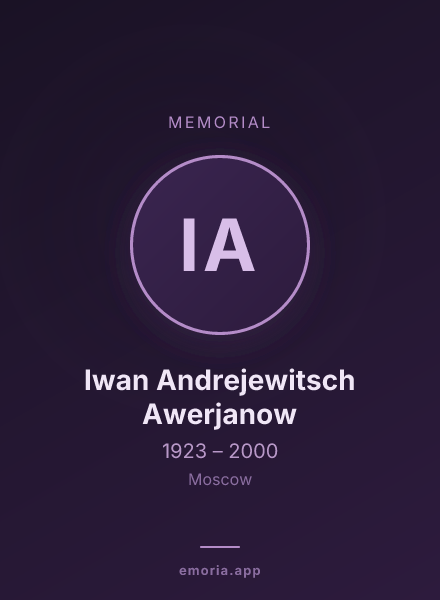 Memorial portrait of Iwan Andrejewitsch Awerjanow