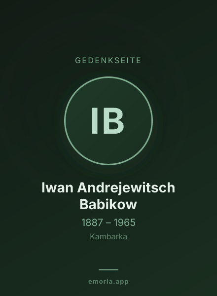 Gedenkportrait von Iwan Andrejewitsch Babikow