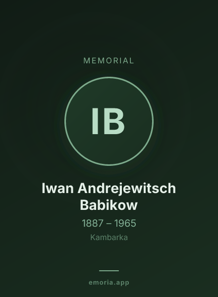 Memorial portrait of Iwan Andrejewitsch Babikow