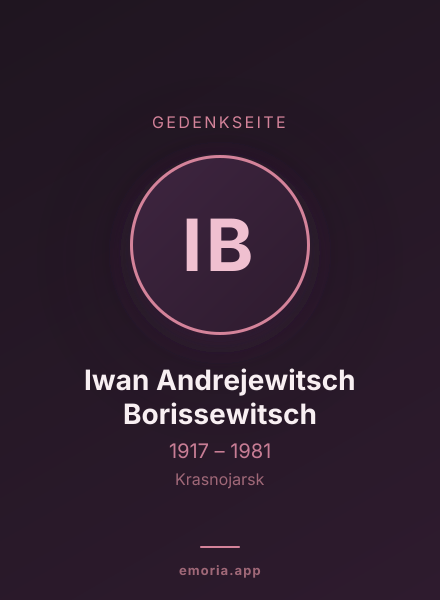 Gedenkportrait von Iwan Andrejewitsch Borissewitsch