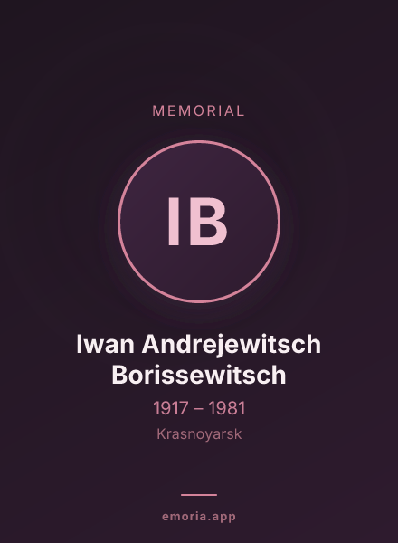 Memorial portrait of Iwan Andrejewitsch Borissewitsch
