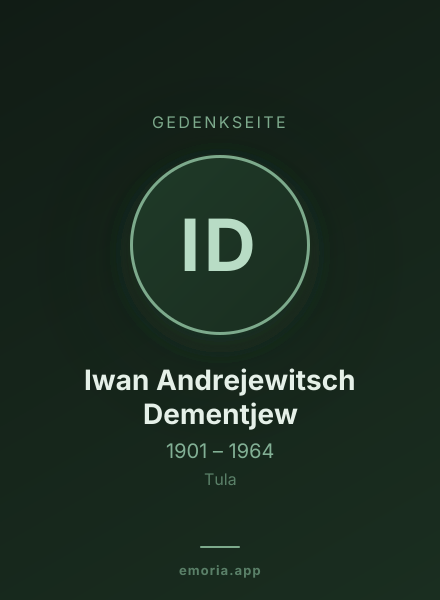 Gedenkportrait von Iwan Andrejewitsch Dementjew