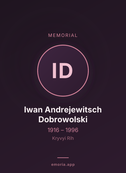 Memorial portrait of Iwan Andrejewitsch Dobrowolski