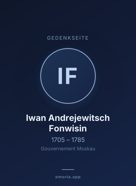 Gedenkportrait von Iwan Andrejewitsch Fonwisin