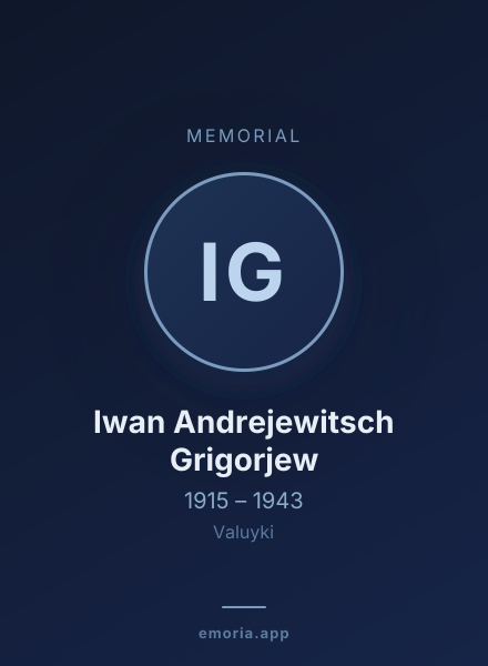 Memorial portrait of Iwan Andrejewitsch Grigorjew