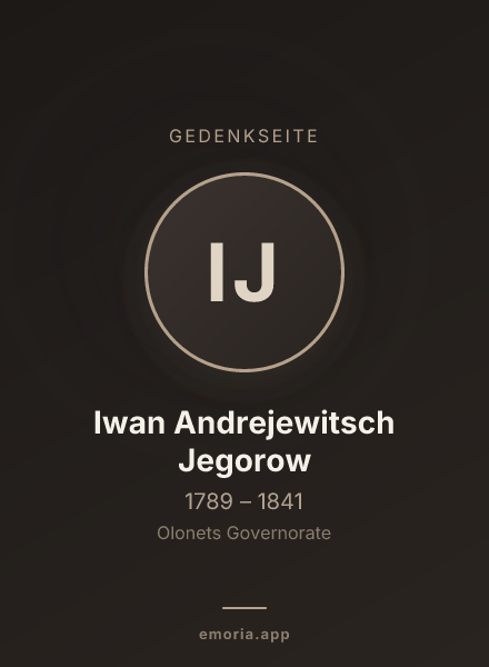Gedenkportrait von Iwan Andrejewitsch Jegorow