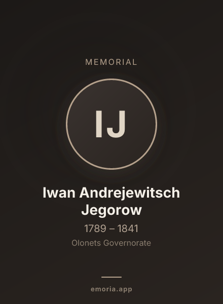 Memorial portrait of Iwan Andrejewitsch Jegorow