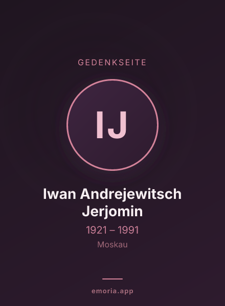 Gedenkportrait von Iwan Andrejewitsch Jerjomin