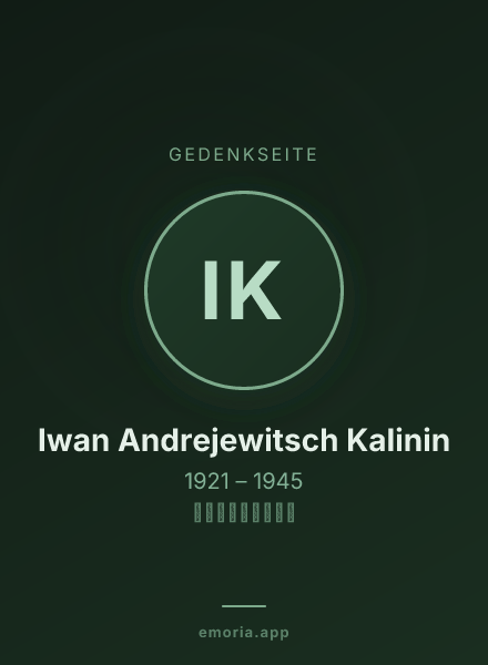 Gedenkportrait von Iwan Andrejewitsch Kalinin