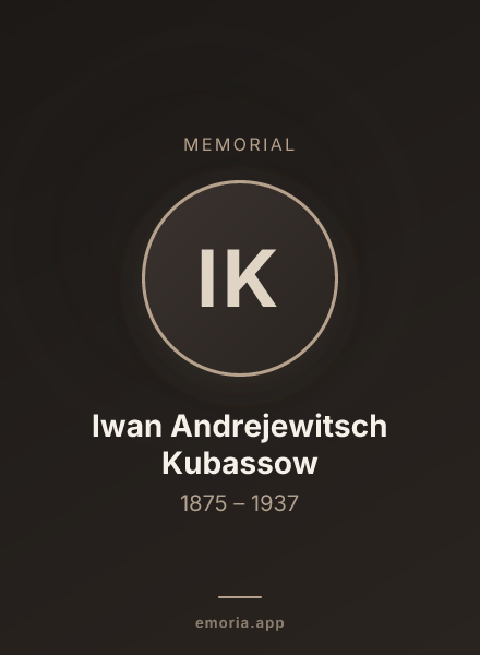 Memorial portrait of Iwan Andrejewitsch Kubassow
