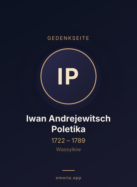 Gedenkportrait von Iwan Andrejewitsch Poletika