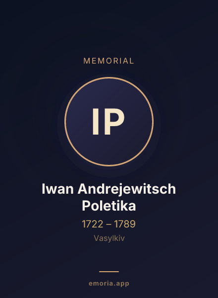 Memorial portrait of Iwan Andrejewitsch Poletika