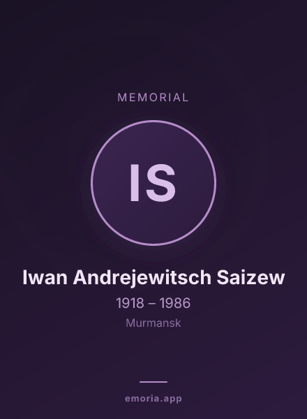 Memorial portrait of Iwan Andrejewitsch Saizew