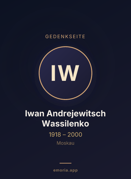 Gedenkportrait von Iwan Andrejewitsch Wassilenko