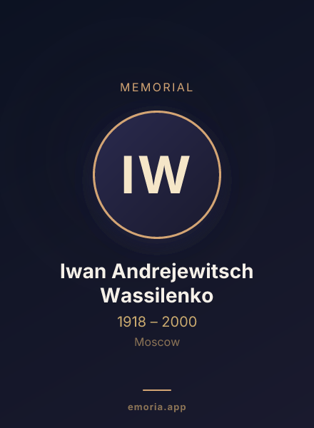 Memorial portrait of Iwan Andrejewitsch Wassilenko