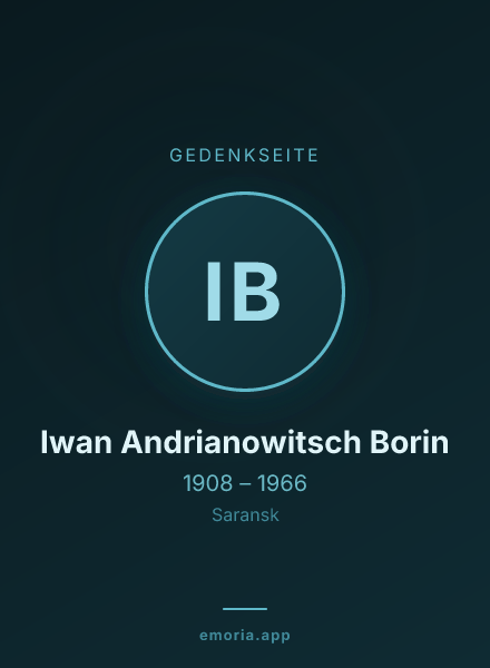 Gedenkportrait von Iwan Andrianowitsch Borin