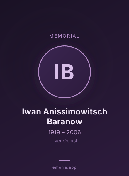 Memorial portrait of Iwan Anissimowitsch Baranow