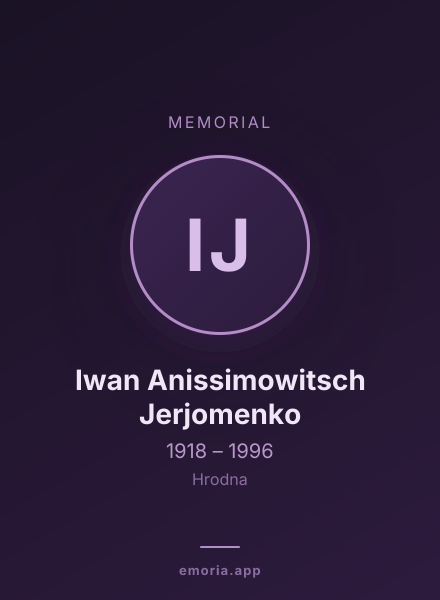 Memorial portrait of Iwan Anissimowitsch Jerjomenko